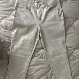 White House Black Market Metallic Skinny Ankle Jeans Size 6